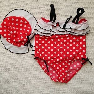 Mini mouse inspired swim suit